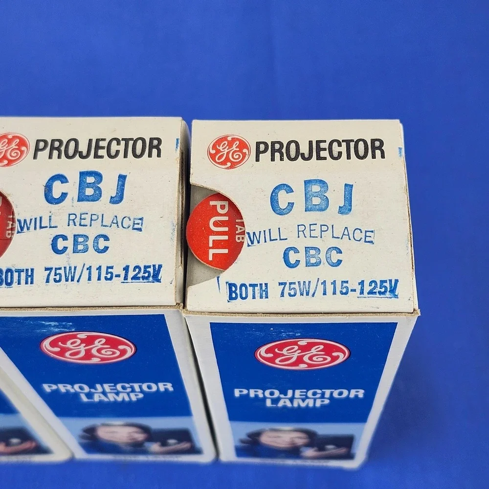 4x NEW GE‎ CBJ CBC 75W 120V T8 .63A Photo Projection LIGHT BULB LAMP Projector